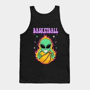 Alien basketball burning Tank Top